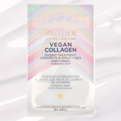 Pacifica Undereye & Smile Mask Set – Vegan Collagen Hydro Treatment with Hyaluronic Acid, Hydrating for Dark Circles, Dry & Combination Skin, Vegan & Cruelty-Free, 4 Pieces