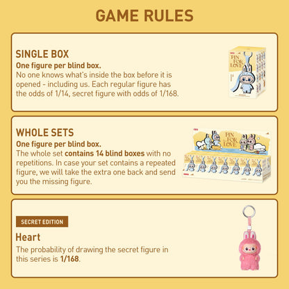 POP MART The Monster PIN for Love Series - Vinyl Plush Pendant Blind Box (A-M), Labubu Collectible Toys, Holiday Birthday Gifts for Girls and Boys, Single Box