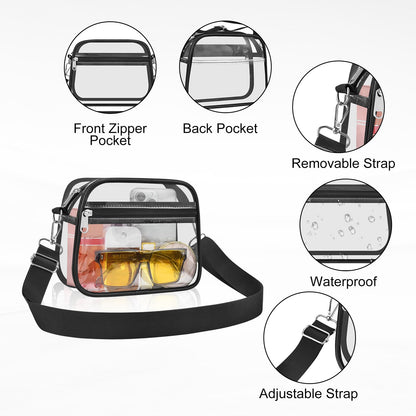 USPECLARE Clear Bag for Stadium Events Clear Handbags Purses for Sports Fans Transparent Crossbody Bag for Concerts Festivals
