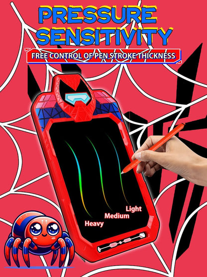 Fullware LCD Writing Tablet for Kids 10 Inch Spider Hero for Toddler 3 4 5 6 7 8 - Paint, Doodle Board, Drawing Pad - Travel Toys, Road Trip Car Activities, Birthday Christmas Gift Boys & Man