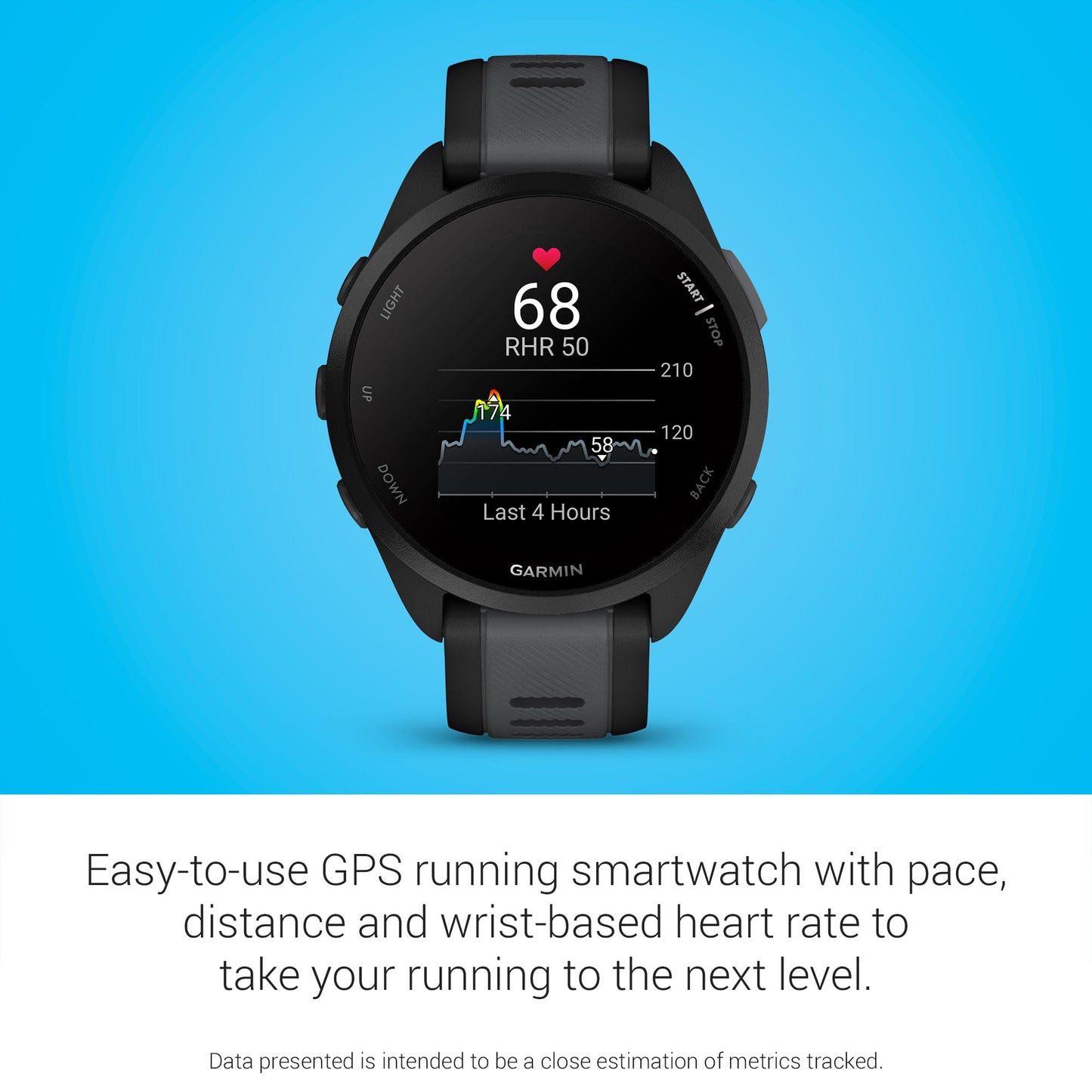 Garmin Forerunner 165, Running Smartwatch, Colorful AMOLED Display, Training Metrics and Recovery Insights, Black