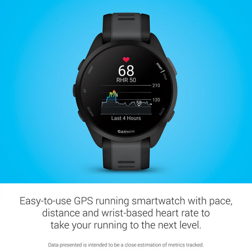 Garmin Forerunner 165, Running Smartwatch, Colorful AMOLED Display, Training Metrics and Recovery Insights, Black