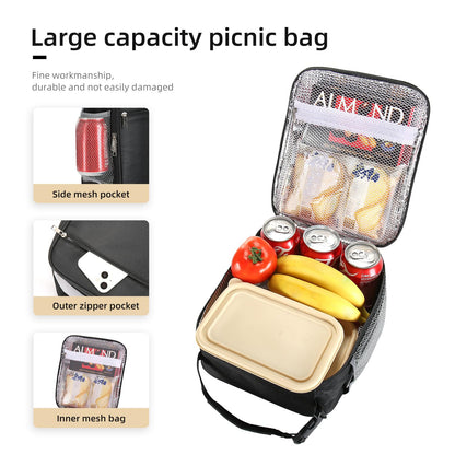 Lovoeo Lunch box Lunch bag for men women Insulated Lunchbox Lunch bags for Work Picnic Travel (Black)
