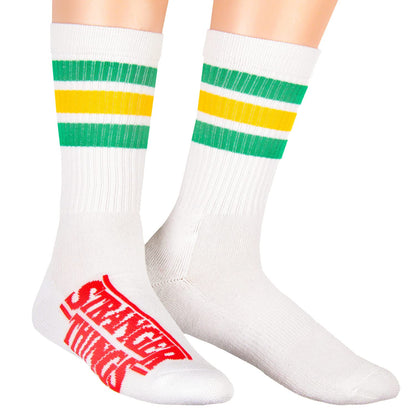 Bioworld Stranger Things Retro 80's Inspired 3 Stripe Logo Adult Crew Socks