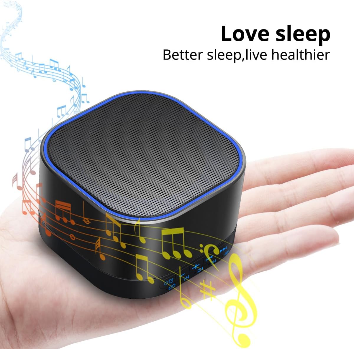 Magicteam White Noise Machine with 20 Non Looping Natural Soothing Sounds Memory Function 32 Levels of Volume Powered by AC or USB and Sleep Sound Timer Therapy for Baby Kids Adults Black