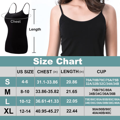 Ibeauti Womens Camisoles Tops with Built in Padded Bra Basic Breathable Tank Top (M, Wine)