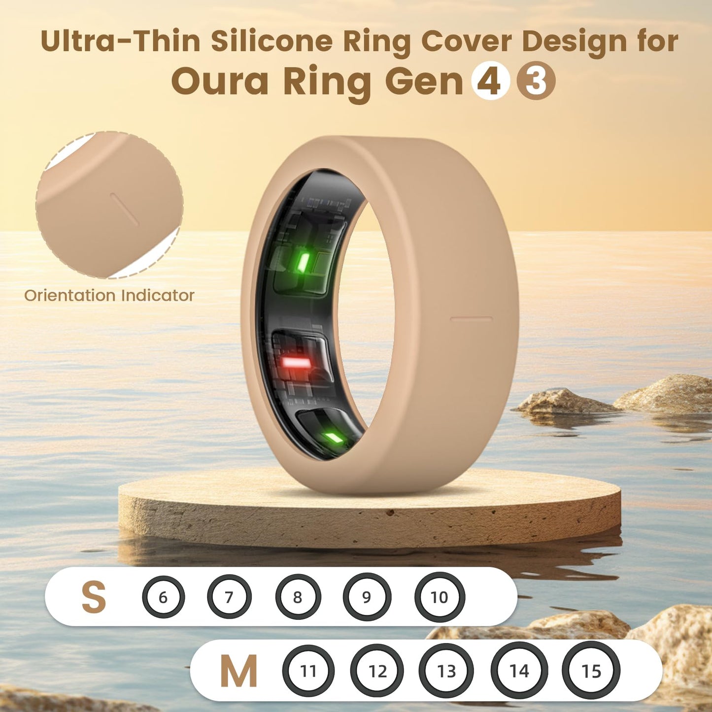 BandRain 15 Pack Ultra-Thin Ring Covers Compatible with Oura Ring Gen 4/4 Ceramic/3 Cover, Anti-Scratch Silicone Protector Accessories for ULTRAHUMAN AIR/RingConn Gen 2/Gen 2 Air for Women Men