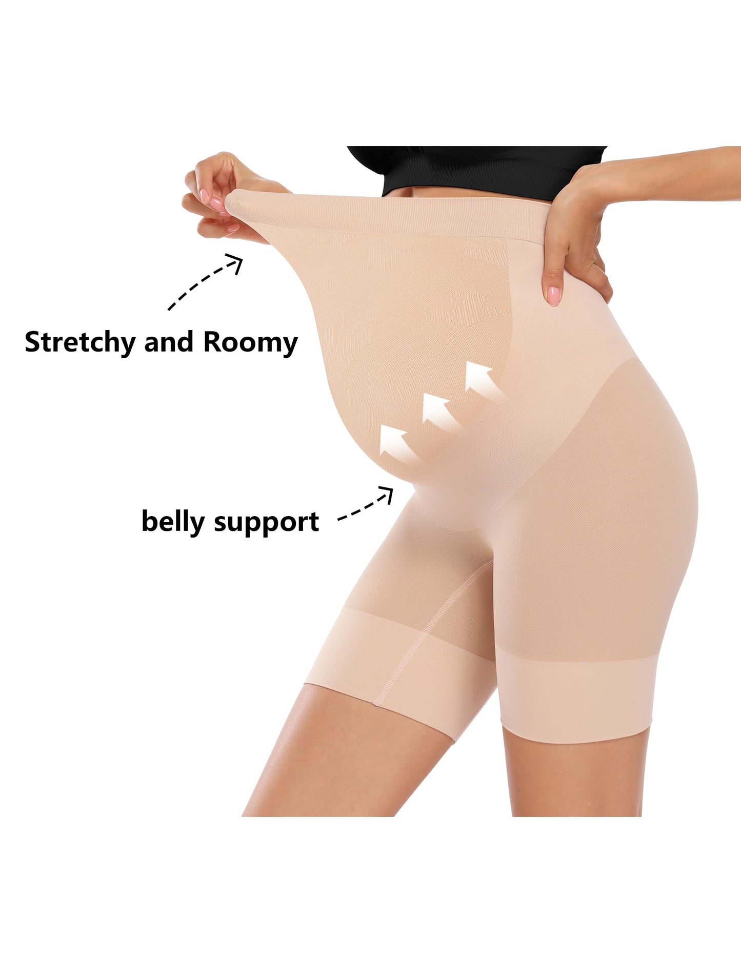 Peauty Fall Maternity Dress for Baby Shower Fall Winter Maternity Clothes Belly Support Pregnancy Belly Band Outfits Pregnancy Clothes Formal Wedding Guest Photoshoot Outfits Pregnant Skirt (Nude L)