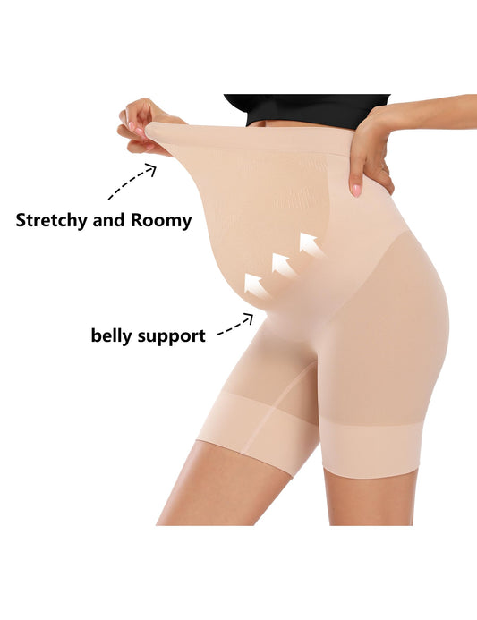 Peauty Fall Maternity Dress for Baby Shower Fall Winter Maternity Clothes Belly Support Pregnancy Belly Band Outfits Pregnancy Clothes Formal Wedding Guest Photoshoot Outfits Pregnant Skirt (Nude L)