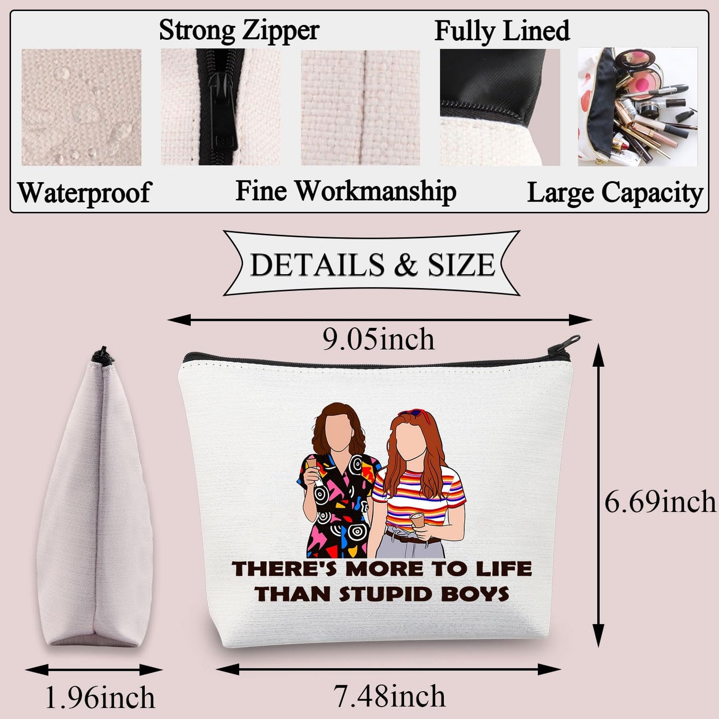 BDPWSS Scary Movie Merchandise Makeup Bag There's More To Life Than Stupid Boys Horror TV Show Gift Scary Movie Fan Gift (Stupid Boys)