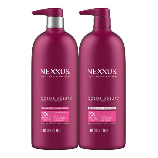 Nexxus Color Assure Shampoo and Conditioner for Color Treated Hair Color Assure Enhance Color Vibrancy for Up to 40 Washes 33.8 oz, 2 Count