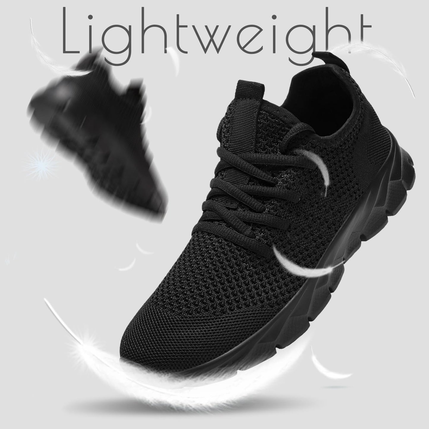 ZGPWZWL Running Sneakers for Men Shoes Athletic Tennis Gym Walking Casual Lightweight Breathable Workout Comfortable Sports Shoes Mens Black Size 7