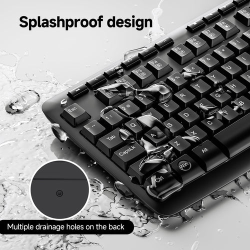 Redragon BK7366 Wired Keyboard,Multimedia USB Quiet Computer Keyboard,Silent Keyboard with Large Number Pad,Spill-Resistant,Anti-Wear Letters,Full Size for Laptop,Desktop