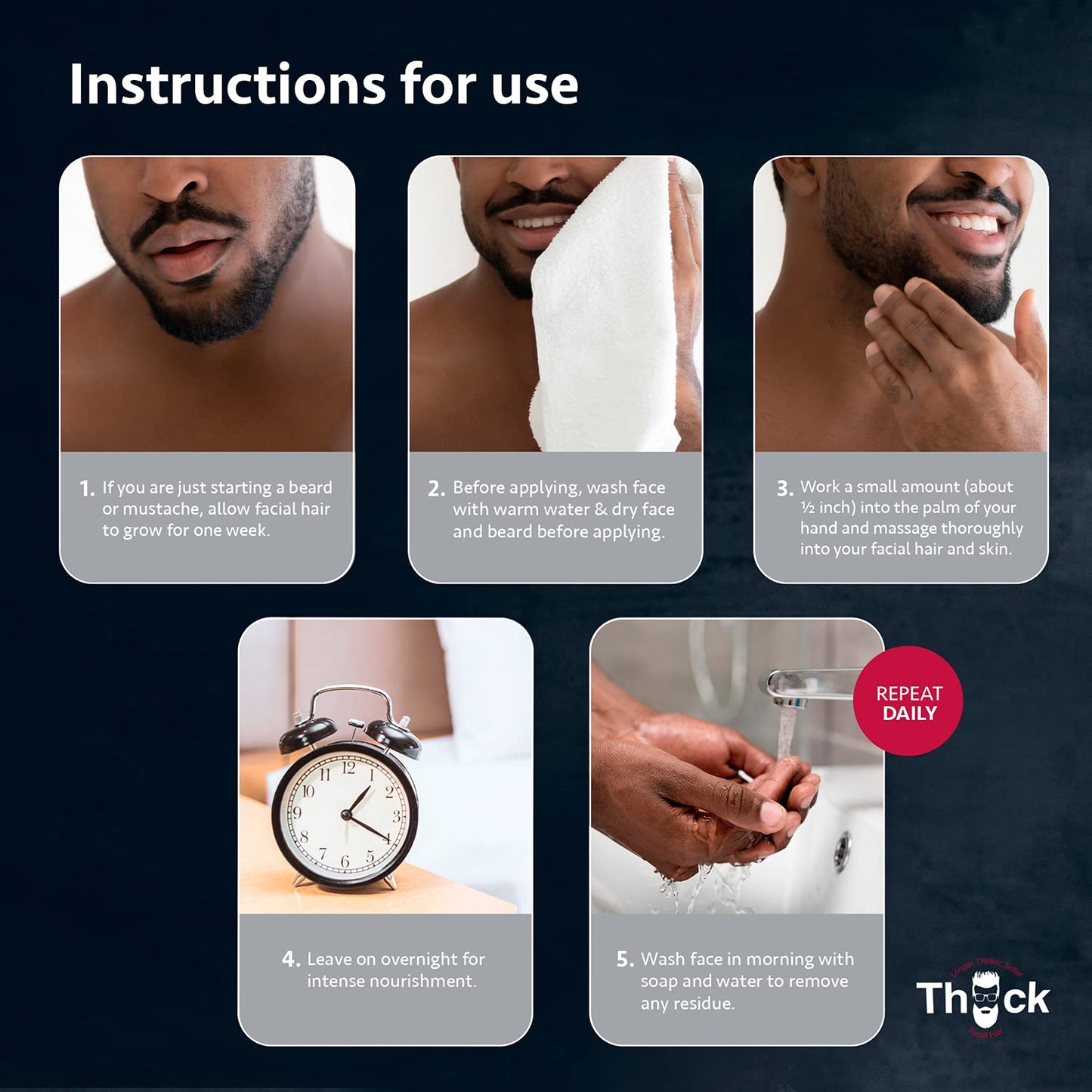 Godefroy Thick Beard and Mustache Serum For Ethnic Hair Types, 15 ml