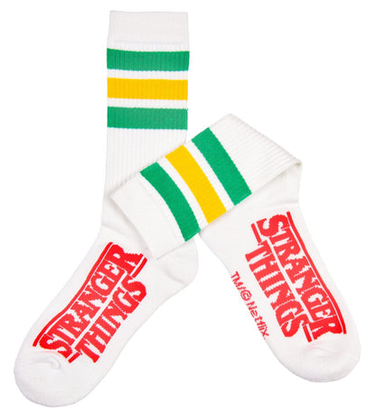 Bioworld Stranger Things Retro 80's Inspired 3 Stripe Logo Adult Crew Socks
