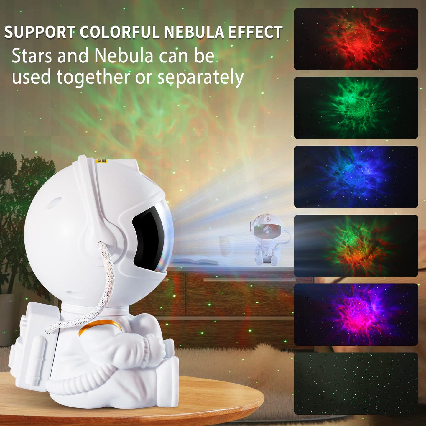 SHJQJJLBCQ Galaxy Light Projector for Kids and Adults - Astronaut Night Light for Bedrooms and Playrooms - Star Ceiling Decoration