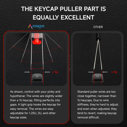 KEMOVE P10 2-in-1 Switch Puller Keycap Puller for Mechanical Keyboard, 304 Stainless Steel Key Switch Keycap Puller, Easily Remove and Replace Gaming Keyboard Switches and keycaps - Black Translucent