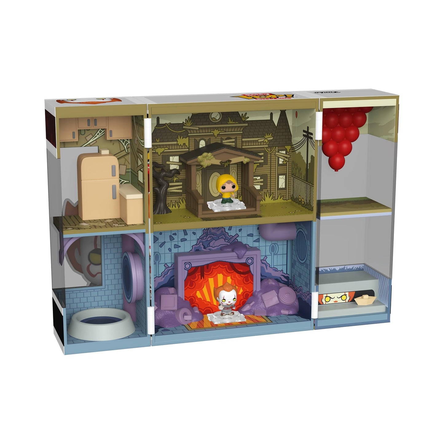Funko Bitty Pop! Bitty Boxes: IT - Funhouse Playset with 2 0.9 Inch (2.2 Cm) Tiny Mini Figures - Collectable Display Case with Interior Scene and Storage - Gift Idea - Official Merchandise
