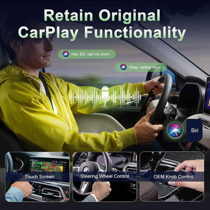 Wireless Carplay Adapter, Converts Wired to Wireless carplay Adapter for iPhone, Wireless Control Plug & Play Carplay for Cars from 2017 & for Apple iPhone iOS 10+