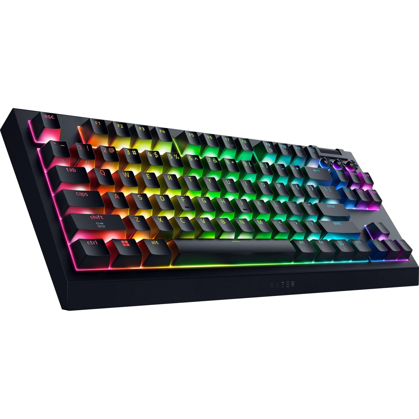 Razer BlackWidow V4 TKL HyperSpeed Wireless Hot Swappable Gaming Keyboard: Orange Tactile Switches - Wireless & Bluetooth - Multi-Function Roller & Control Buttons - Chroma RGB - Long Battery Life