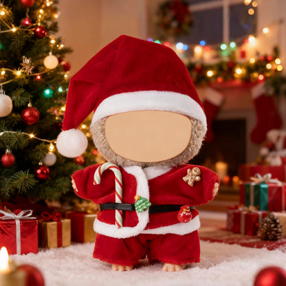 Clothes for Labubu(NO Doll) - Hat & Overalls Set for Labubu for LABUBU 17CM Dolls, Handcrafted Crochet Clothes Set, Premium Fashion Cute Outfit for Christmas Dress Up, Play & Collector Display