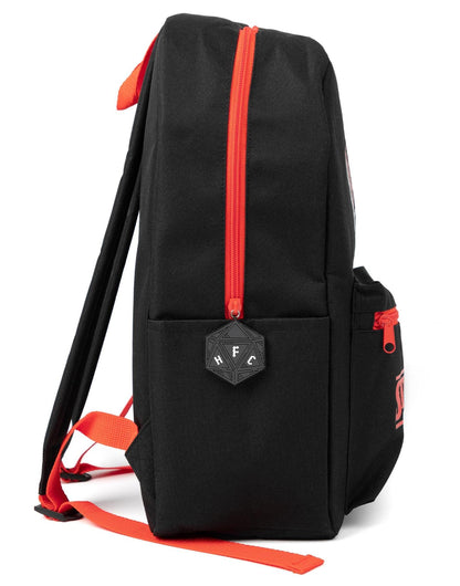 Stranger Things Hellfire Club Backpack | Black Rucksack with Adjustable Straps | Netflix Series Organised Luggage School Bag