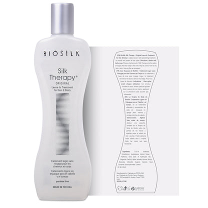 BioSilk Silk Therapy Original, Reconstructing Treatment For Adding Shine & Helping Mend Split Ends, Sulfate, Paraben, & Cruelty-Free, 2.26 Oz