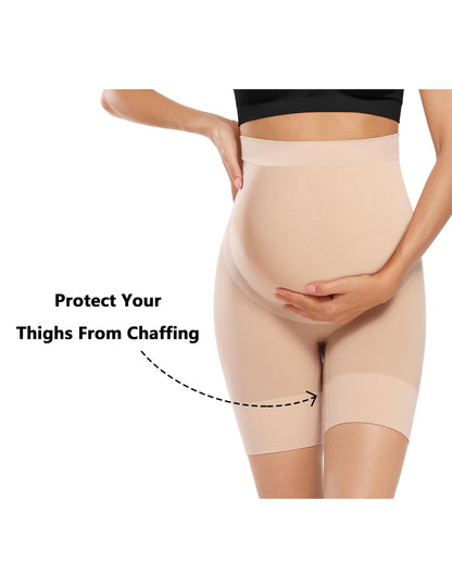 Peauty Fall Maternity Dress for Baby Shower Fall Winter Maternity Clothes Belly Support Pregnancy Belly Band Outfits Pregnancy Clothes Formal Wedding Guest Photoshoot Outfits Pregnant Skirt (Nude L)