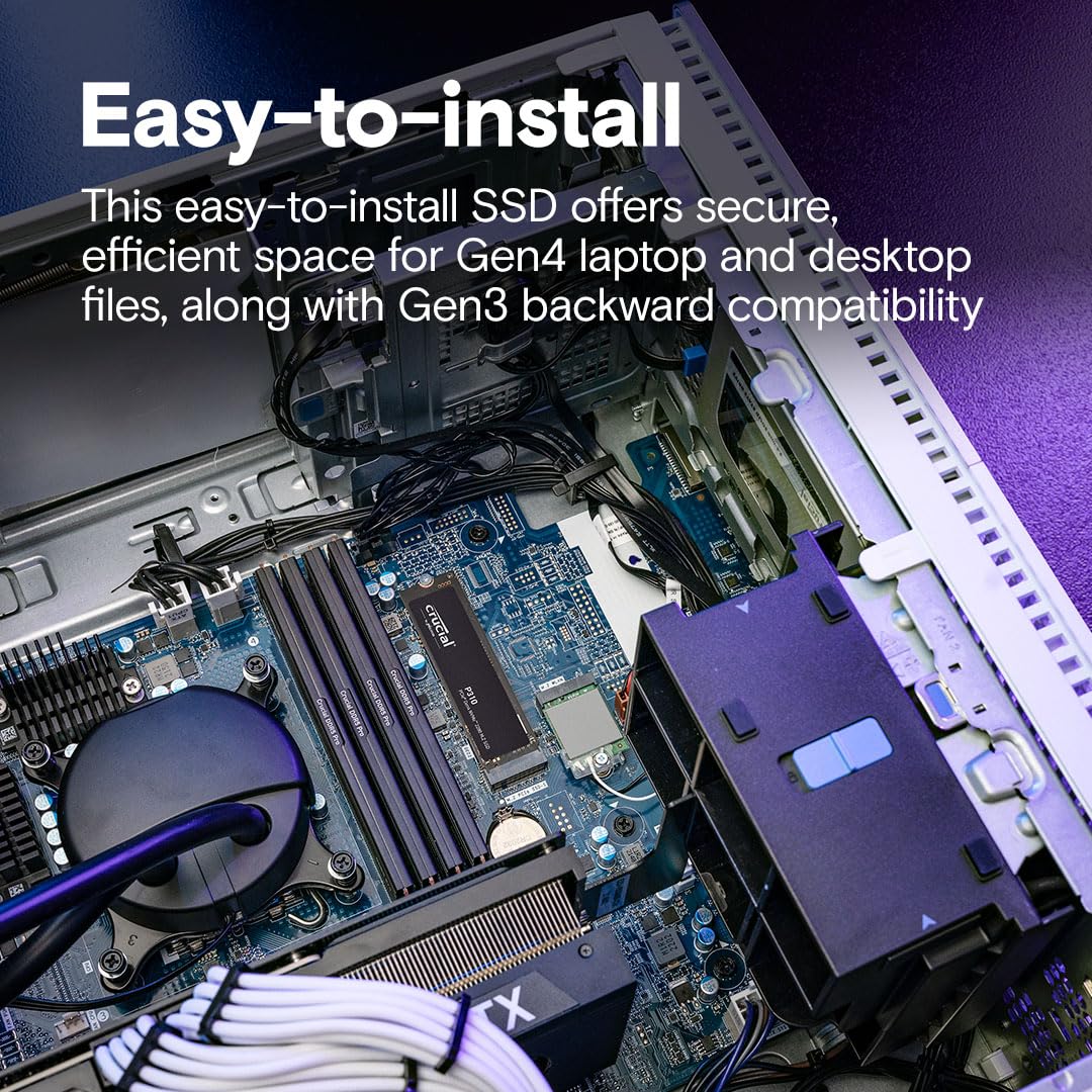 Crucial P310 2TB SSD, PCIe Gen4 NVMe M.2 2280, Up to 7,100MB/s, for Laptop, Desktop (PC), & Handheld Gaming Consoles, Includes Acronis Data Recovery Software, Solid State Drive - CT2000P310SSD801