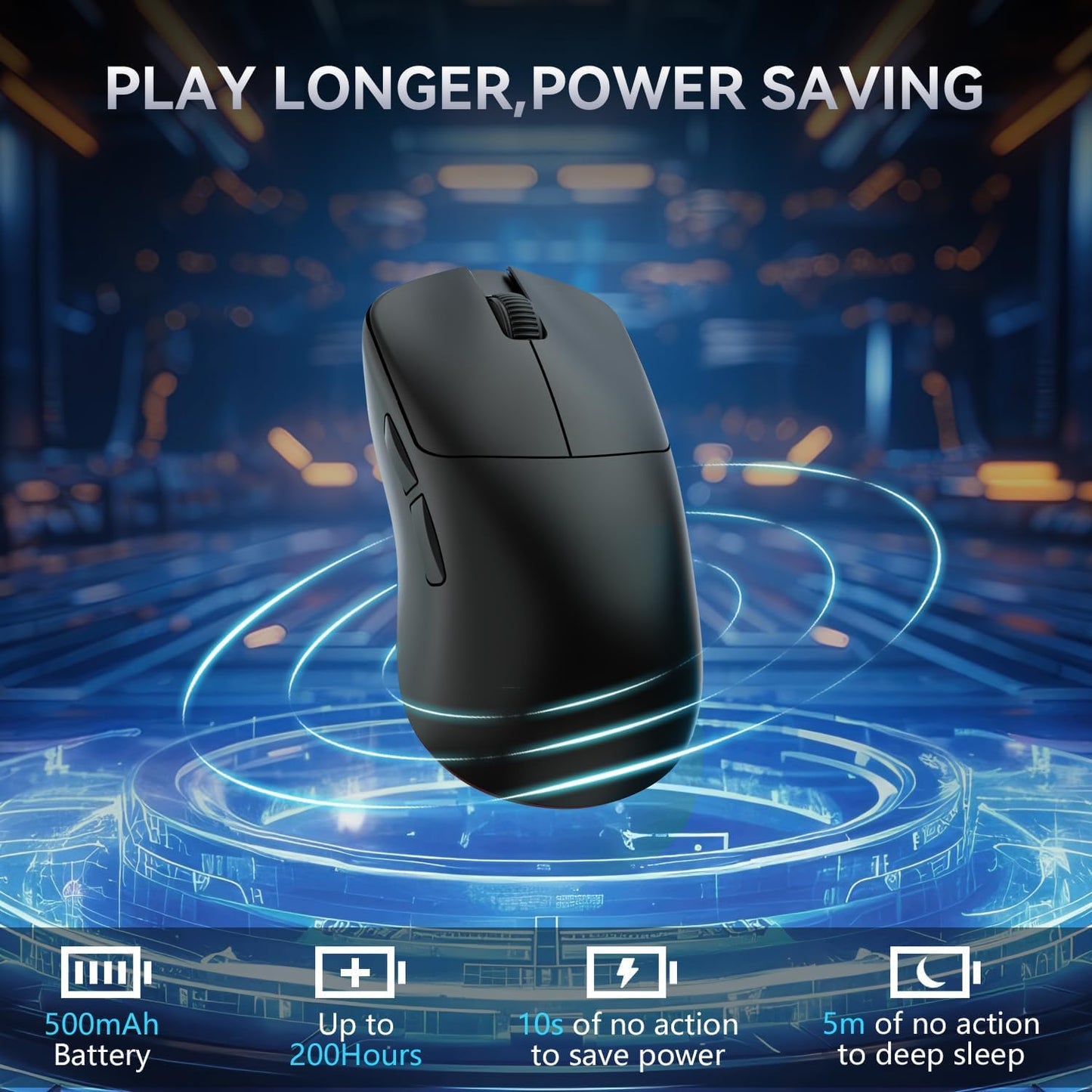 Ajazz AJ099 Superlight Wireless Gaming Mouse, Ergonomic 54g Ultra Lightweight 2.4Ghz/Wired Computer Mouse, PAW3311 12000 DPI Optical Sensor, 200Hrs Battery Programmable Buttons for Win/MAC PC Gamers