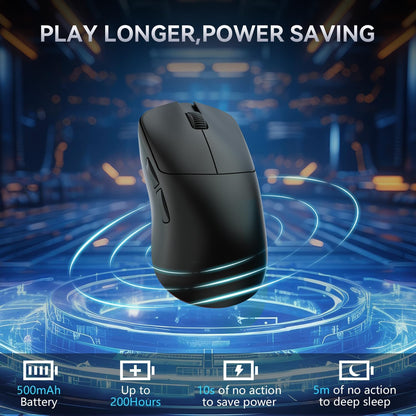 Ajazz AJ099 Superlight Wireless Gaming Mouse, Ergonomic 54g Ultra Lightweight 2.4Ghz/Wired Computer Mouse, PAW3311 12000 DPI Optical Sensor, 200Hrs Battery Programmable Buttons for Win/MAC PC Gamers