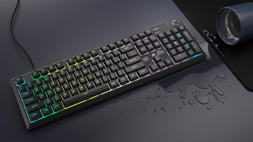 Corsair K55 CORE RGB Membrane Wired Gaming Keyboard – Quiet, Responsive Switches – Spill Resistance – Ten-Zone RGB – Media Keys – iCUE Compatible – QWERTY NA – PC, Mac – Black