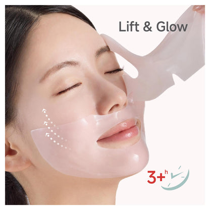 CANDORLOV Overnight Collagen Lifting Gel Mask 5 pcs, Korean Face Lifting Deep Hydrogel Mask for Glass Skin, Anti-Aging with PDRN, Hyaluronic Acid for Elasticity, Firmness