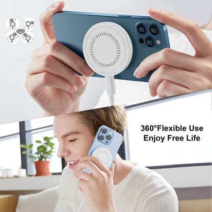 MagSafe Charger 2 Pack 15W Magnetic Wireless Charger Fast Charging Pad Compatible with iPhone 17/16/15/14/13/12 Series & AirPods 3/2/Pro Magnetic MagSafe Charging Pad with Dual Ports