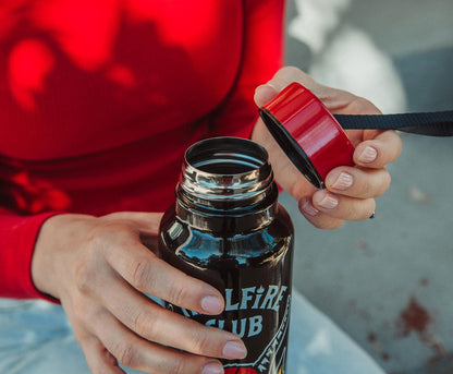 Toynk Stranger Things Hellfire Club Stainless Steel Water Bottle With Strap | Double-Walled Metal Sports Jug | Holds 27 Ounces