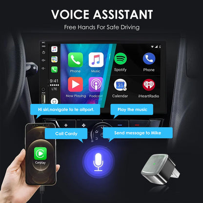 RTGRNKY Mini Wireless Carplay Adapter for iPhone &Android Auto with Extension Cable Type C Caplay Wireless Adapter,Plug & Play Easy and Stable Connection Carplay for Apple & Android Auto