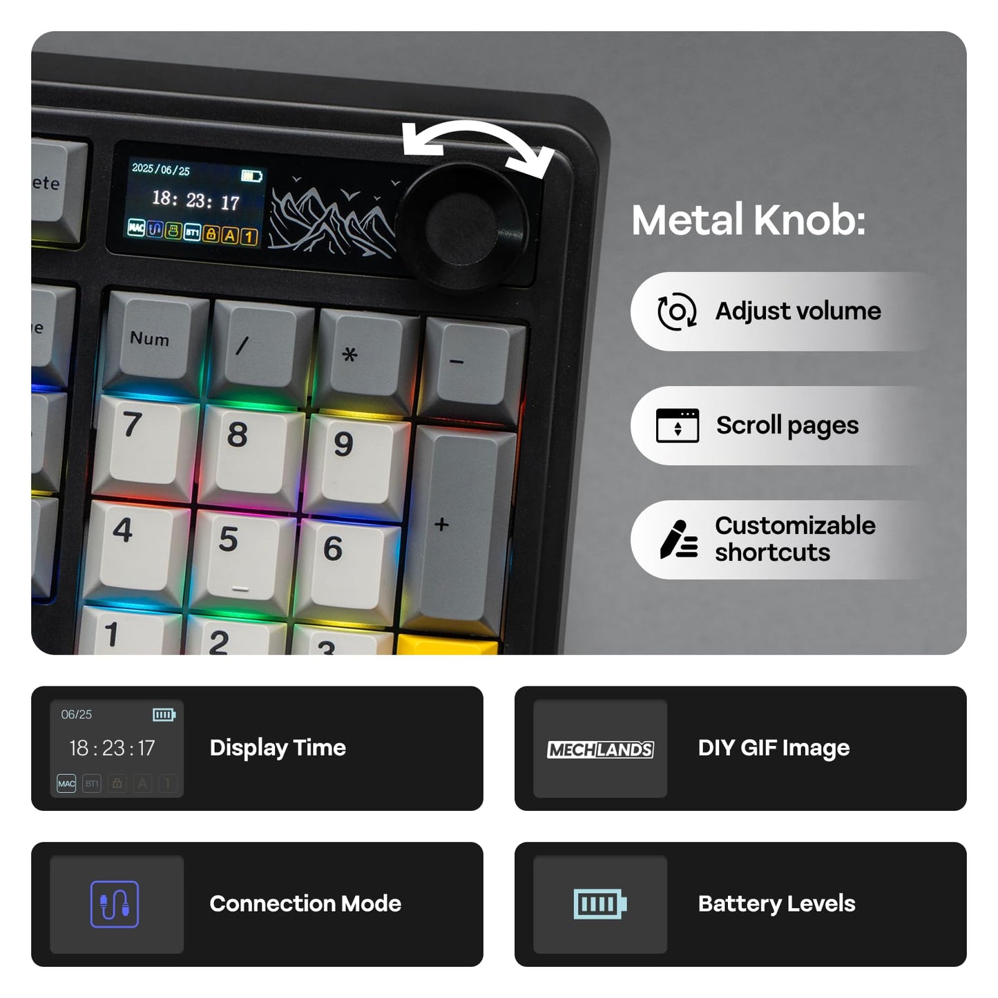 MechLands AJAZZ AK980 96% Gaming Keyboard with AJ199 Lightweight Gaming Mouse with Carbon Fiber Shell