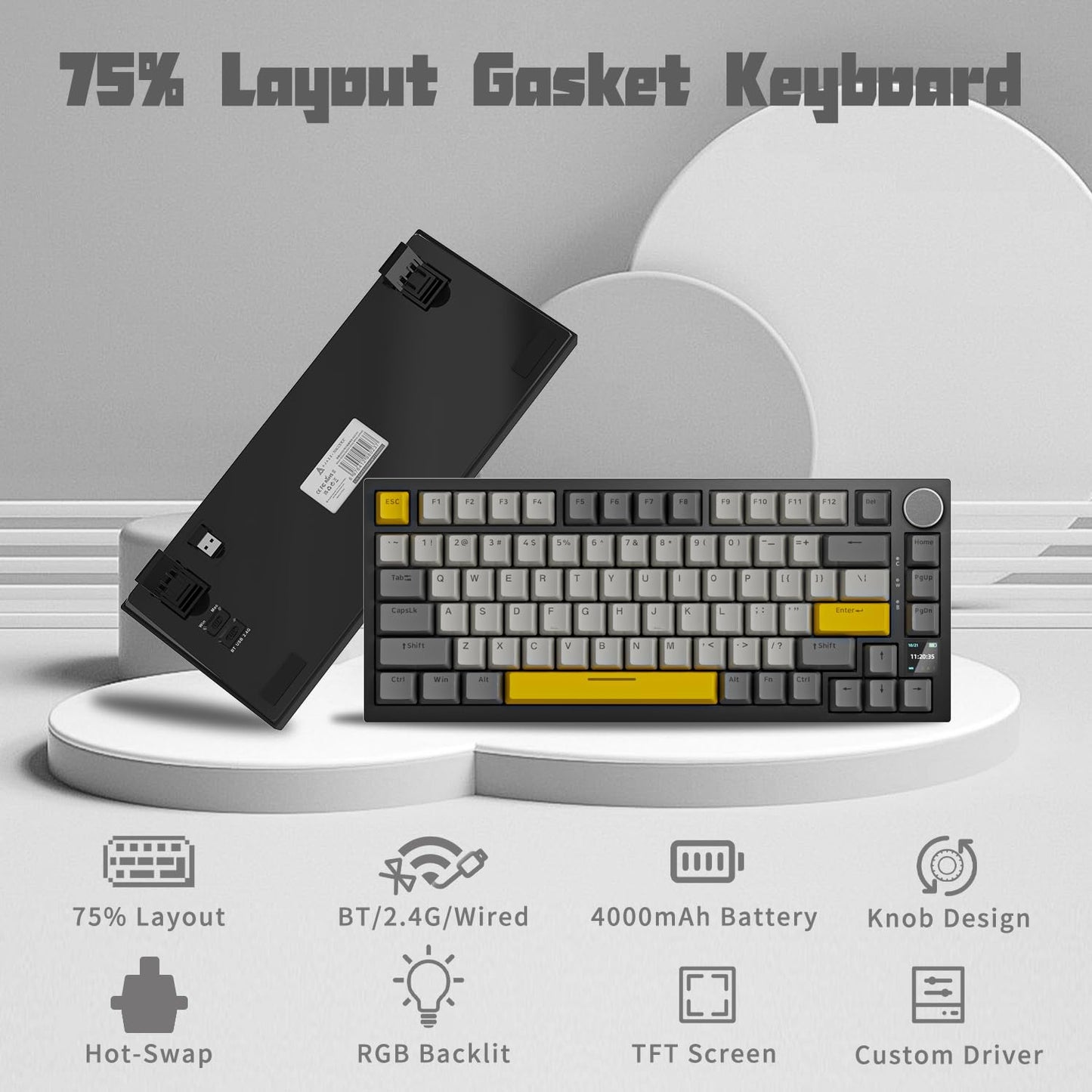AJAZZ Gaming Keyboard (AK820PRO Grey)