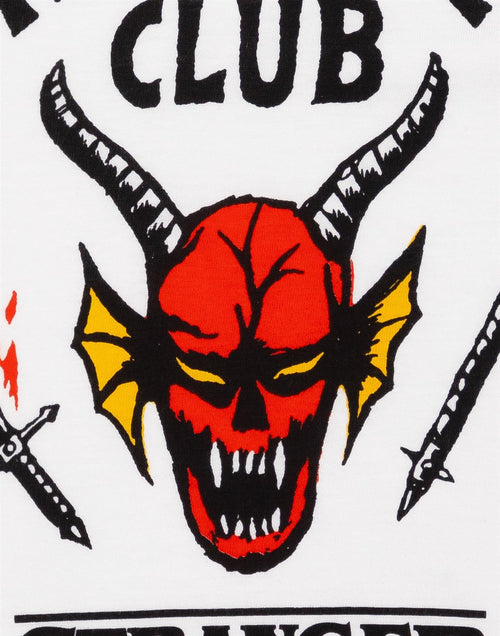 Stranger Things Hellfire Club Raglan Kids T-Shirt | Boys Girls Hawkins Society Eddie Black & White Outfit | Season 4 Merch