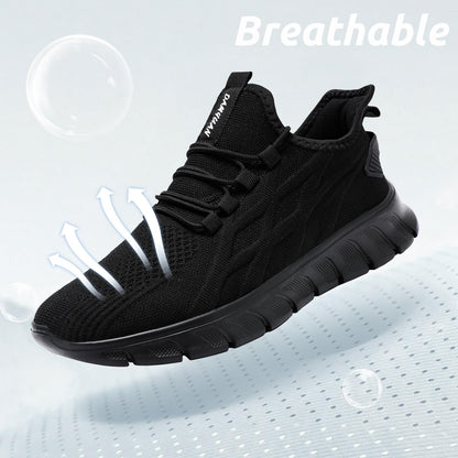 Men Running Shoes Tennis Walking Gym Slip On Workout Athletic Fashion Sneakers Lightweight Breathable Sport Jogging Casual Shoe Black Size 10