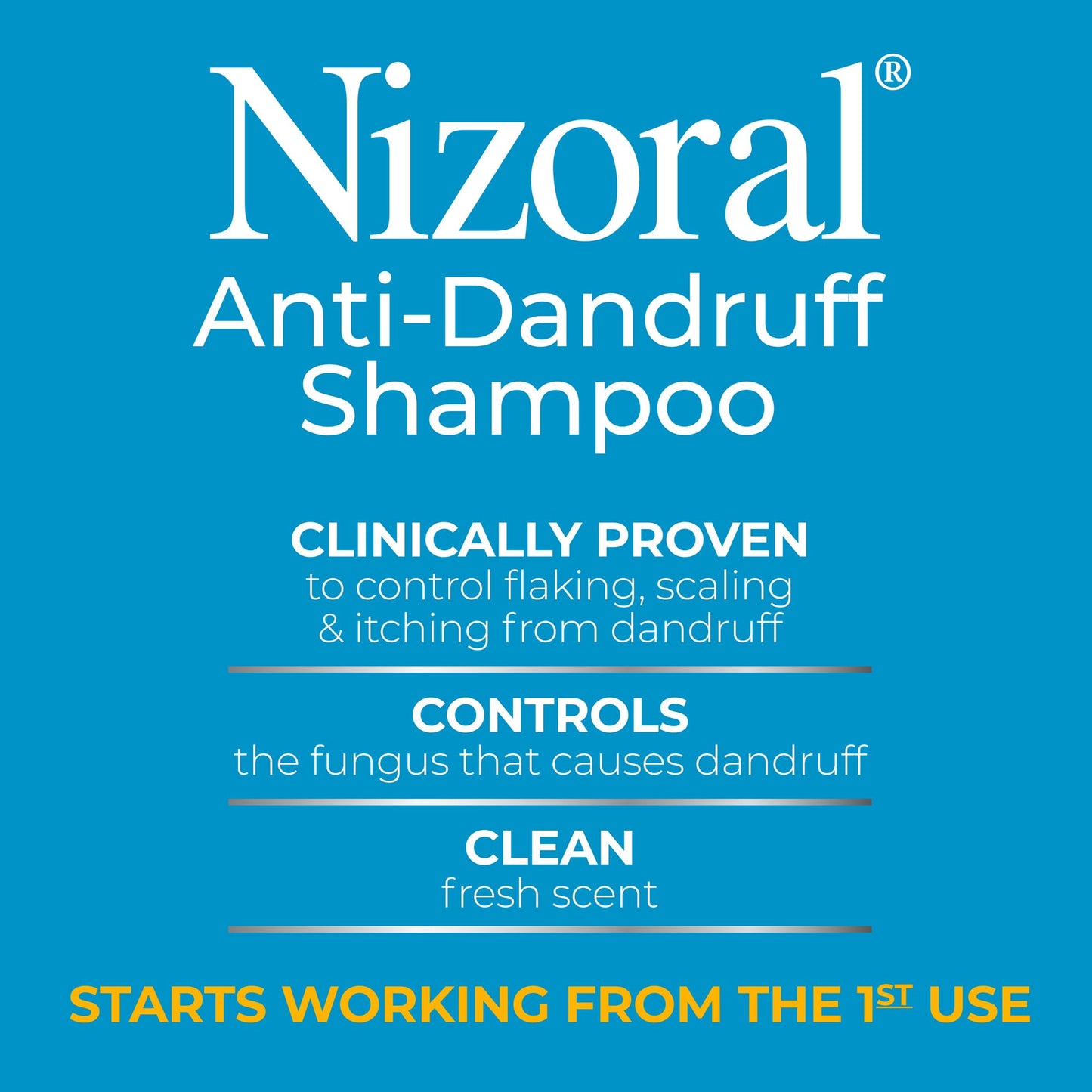 Nizoral Anti-Dandruff Shampoo with 1% Ketoconazole, 14 Fl Oz, Fresh Scent, Anti Fungal Shampoo