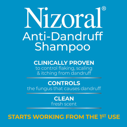 Nizoral Anti-Dandruff Shampoo with 1% Ketoconazole, 14 Fl Oz, Fresh Scent, Anti Fungal Shampoo