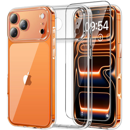 TAURI for iPhone 17 Pro Case, Full Camera Protection with Screen Protector, Anti-Yellowing Military-Grade Protection Shockproof Slim Phone Case for iPhone 17 Pro, Clear