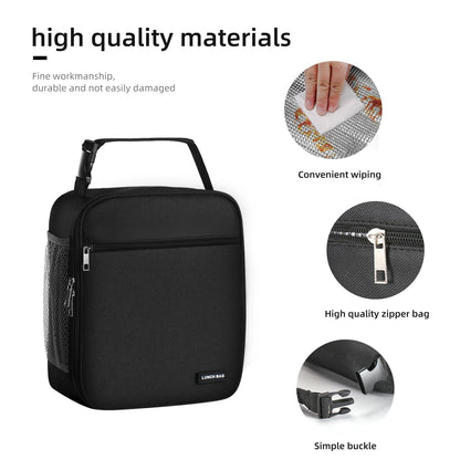 Lovoeo Lunch box Lunch bag for men women Insulated Lunchbox Lunch bags for Work Picnic Travel (Black)