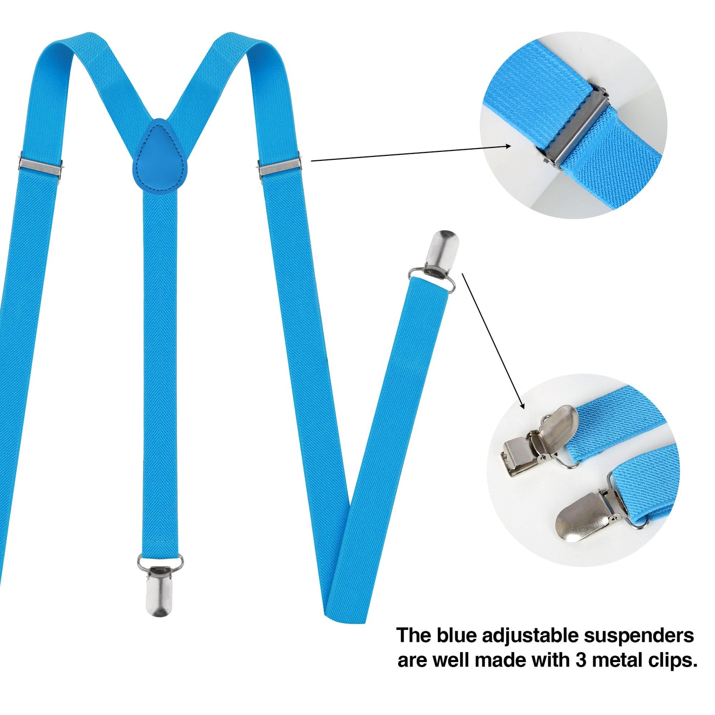 Tinyones 6 Pcs Women's Halloween Costume Accessories Set, Goggles/Yellow Beanie/Blue Dress/Blue Suspenders/Gloves/Yellow Stockings