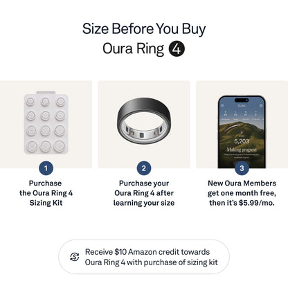 Oura Ring 4 - Stealth - Size 9 - Size Before You Buy