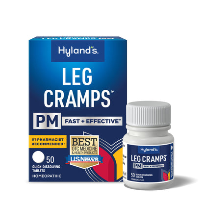 Hyland's Leg Cramps PM, Relief of Nighttime Leg, Calf, and Foot Cramps, 50 Quick-Dissolving Tablets