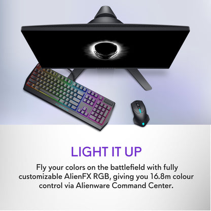 Alienware Wired/Wireless Gaming Mouse AW610M - 16000 DPI Optical Sensor, 350 Hour Rechargeable Battery, 7 Buttons, 3-ZONE 16.8m AlienFX RGB Lighting, Ergonomic - Dark Side of the Moon