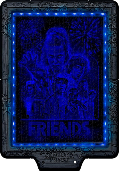 Clementoni Stranger Things Metamorphic Art with LED Light: 520-Piece Puzzle, Colour-Changing Scene with Eleven, Friends and The Mind Flayer