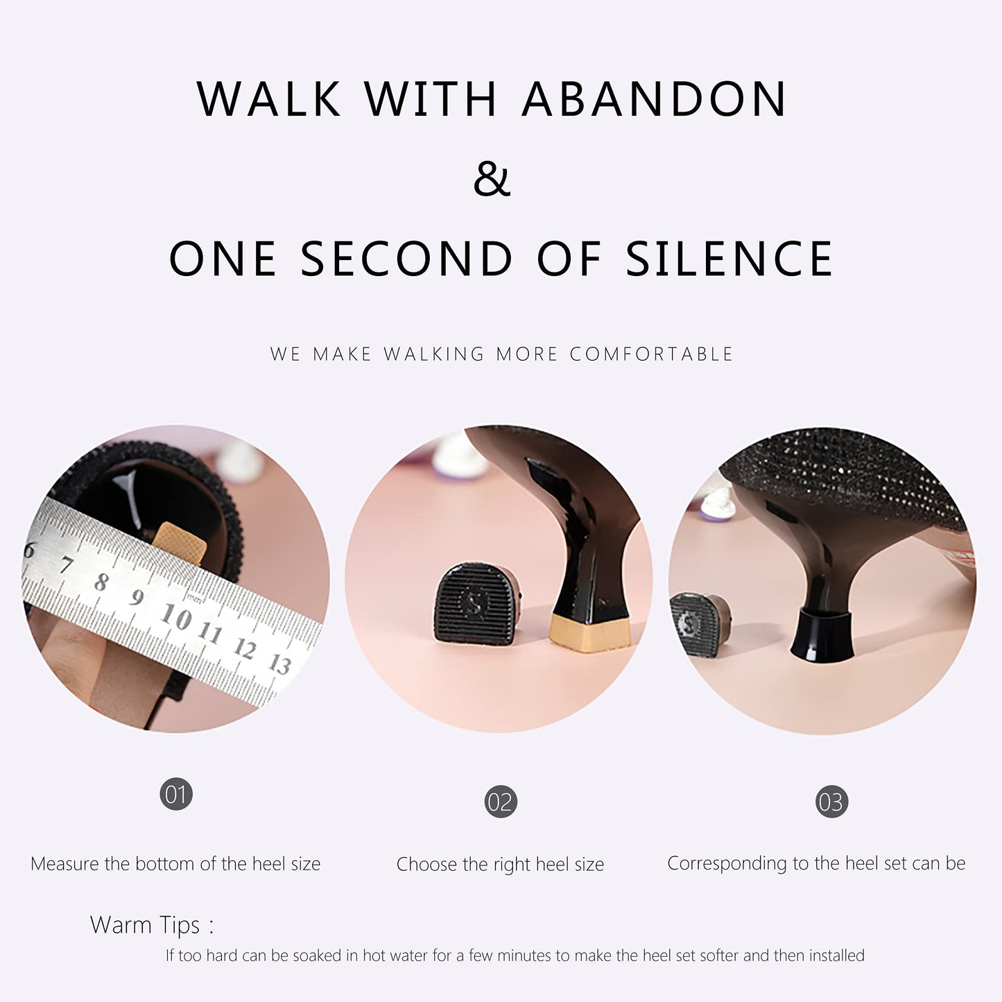 SooGree High Heel Protectors 8 Pairs Heel Repair Caps Covers & Heel Stoppers 4 Sizes Heel Cover Perfect for Wedding, Grass, Gravel, Wetlands Outdoor Events (XXS,XS,S,M)